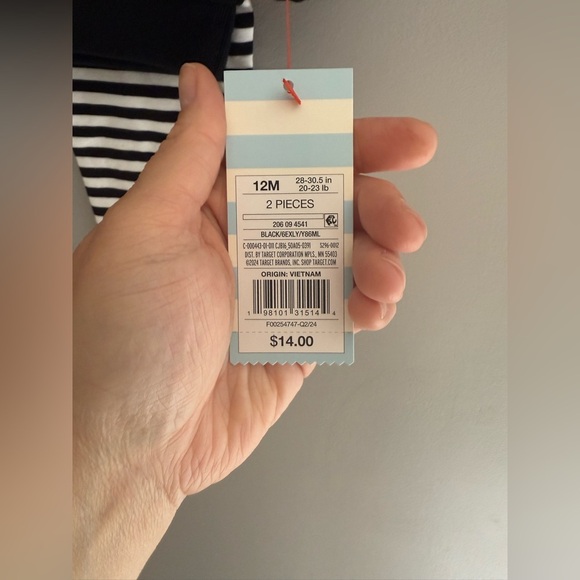 Cat & Jack Baby Milk Monster Halloween Matching Set SZ 12M Black White New - Picture 4 of 6